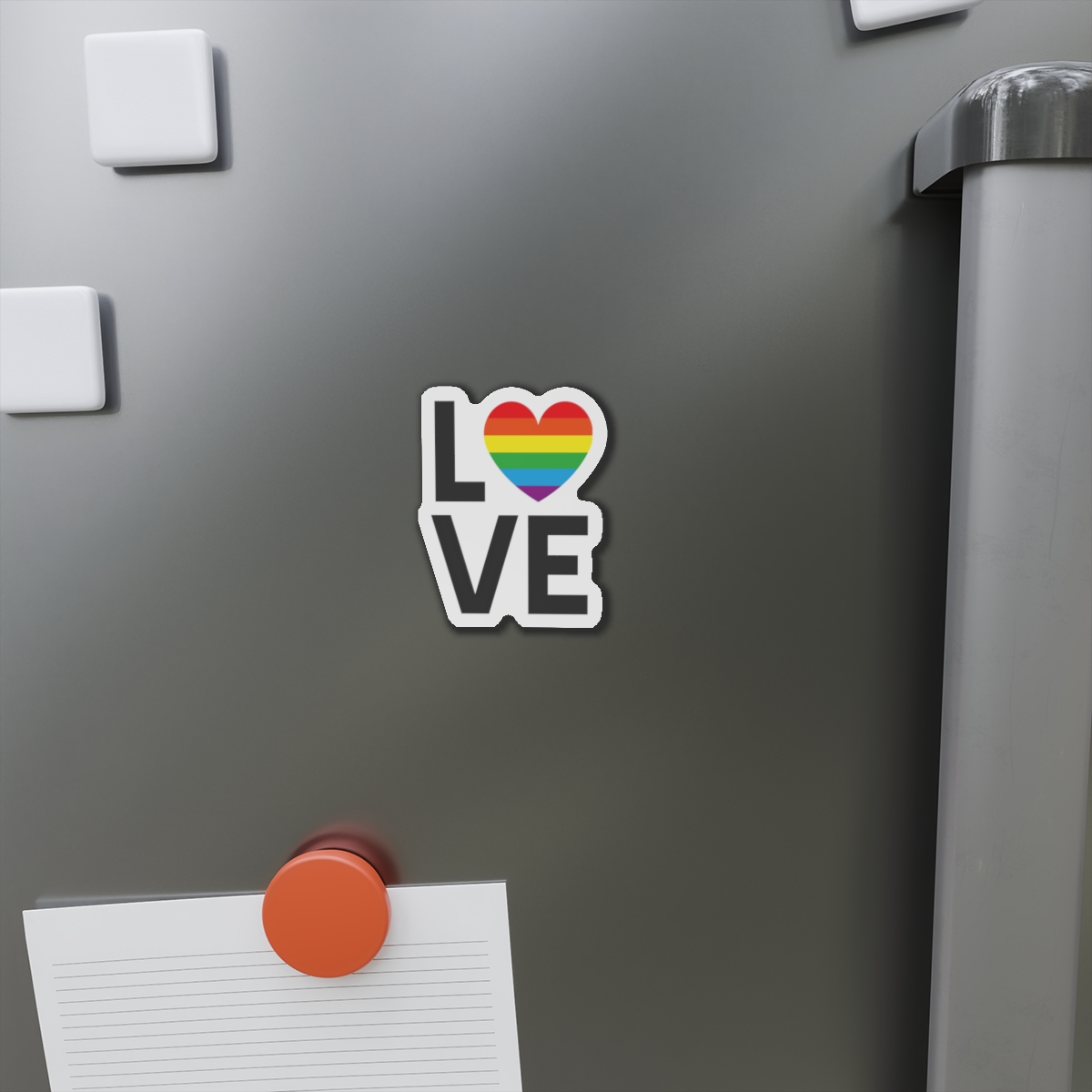 Vector Lgbt Rainbow Flag Love Lettering Isolated White Background Die Cut Magnets - Image 5