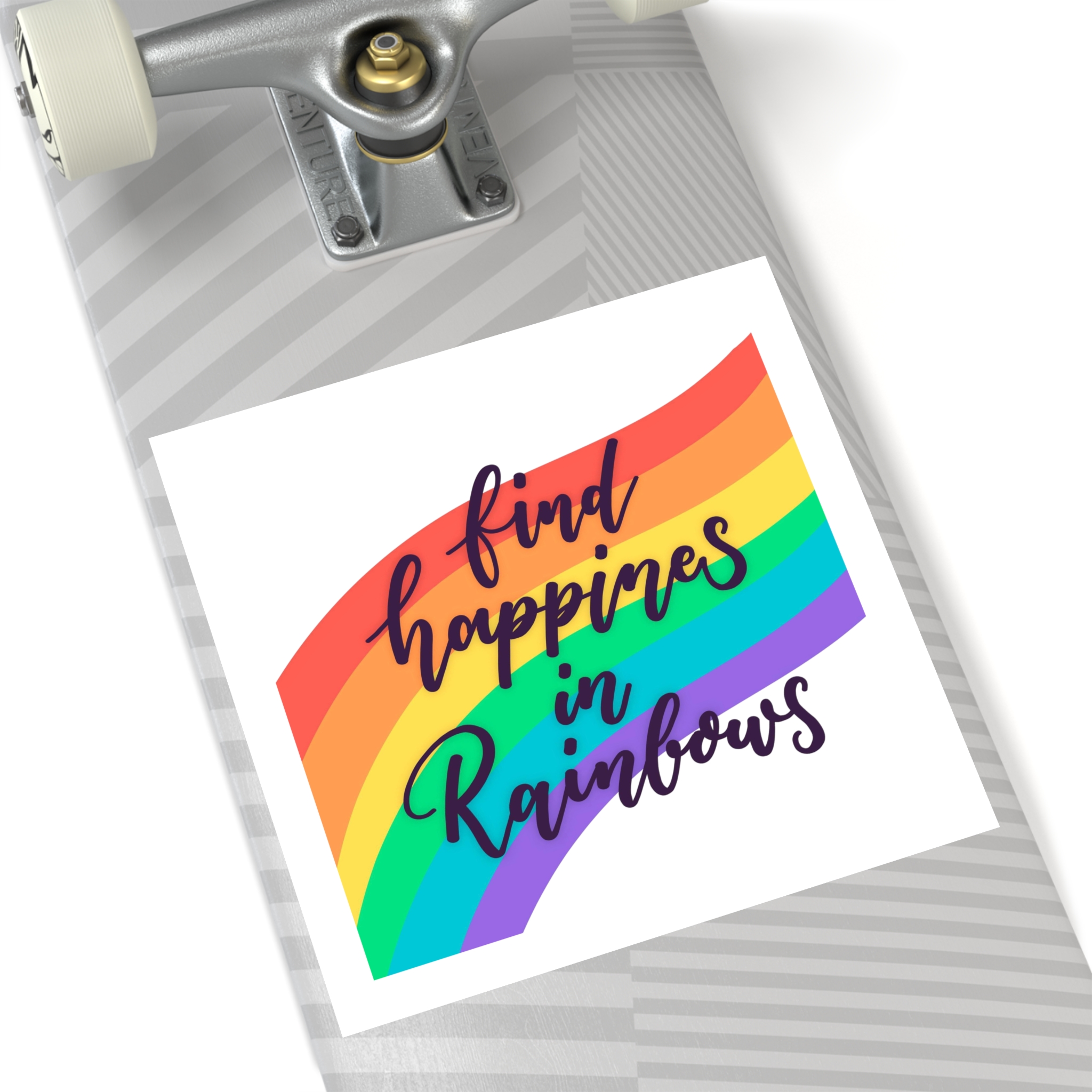 Pride Day Lettering With Rainbow Colors Laminate Stickers Square - Image 52