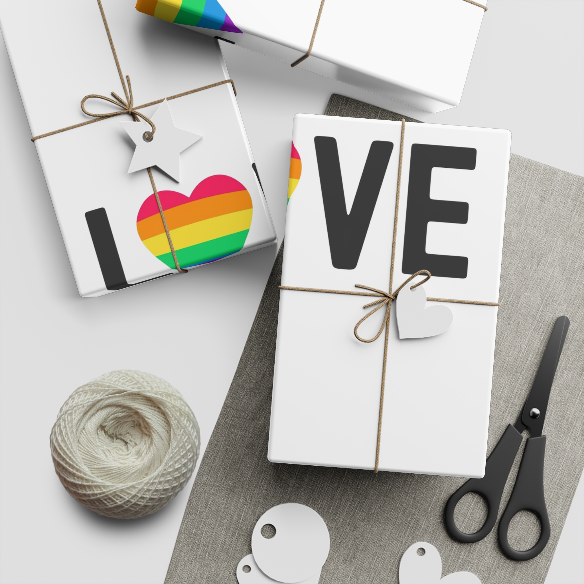 Love Lgbt Rainbow Heart Diversity Love Flag Flat Vector Illustration Gift Wrapping Paper Sheets 1pc - Image 2