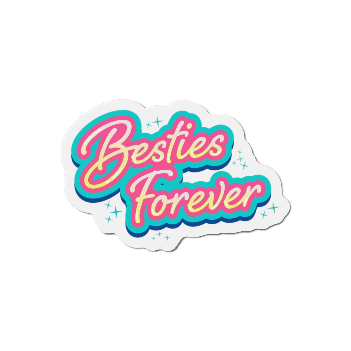 Besties Forever Lettering Logo Die Cut Magnets - Image 4