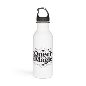 Queer Magic T Shirt Design Isolated White Background Stainless Steel Water Bottle