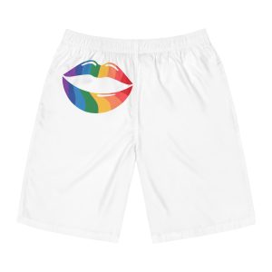 Rainbow Lips Illustration Mens Board Shorts Aop