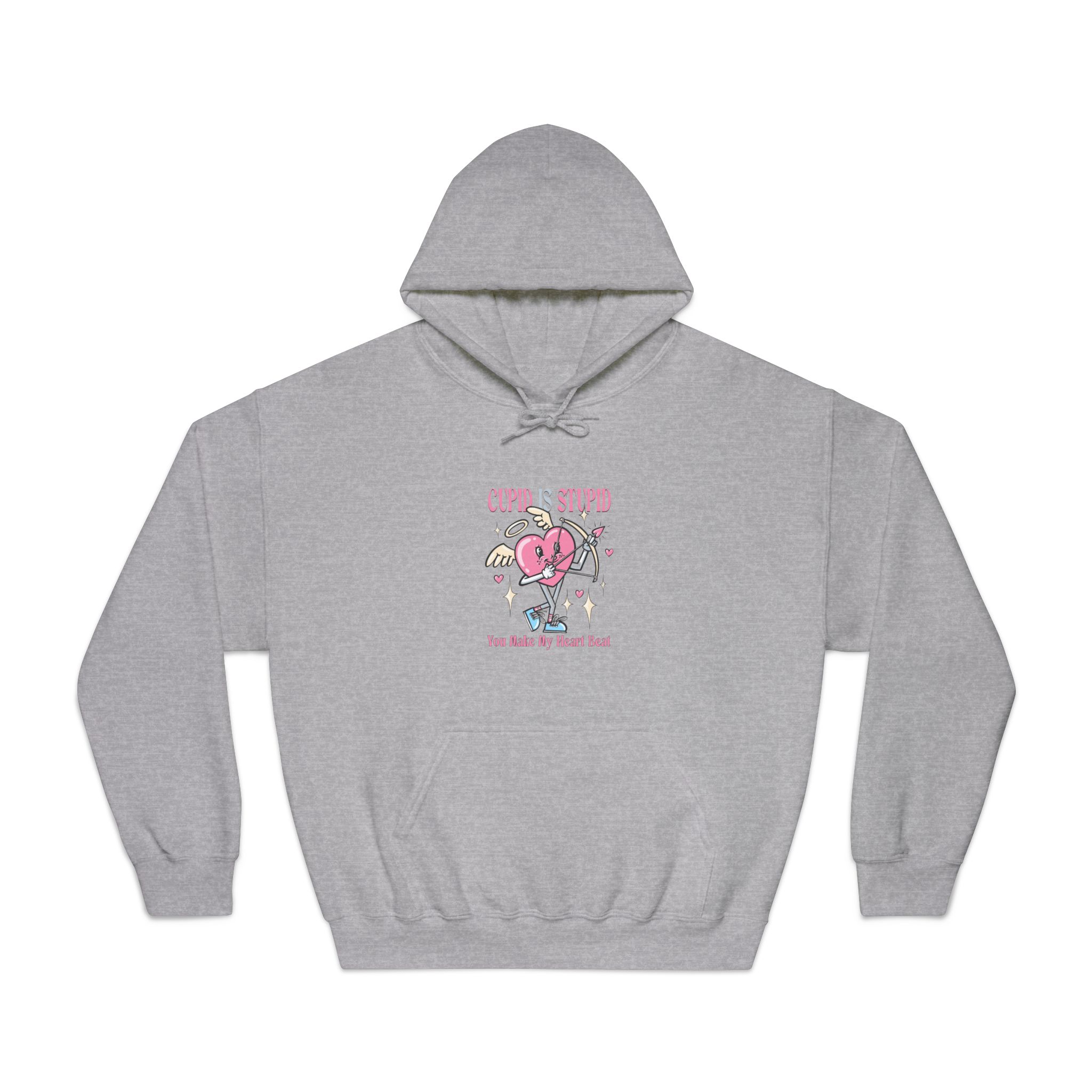 Love Cupid Holding Bow Tshirt Design Unisex Dryblend Hooded Sweatshirt - Image 13
