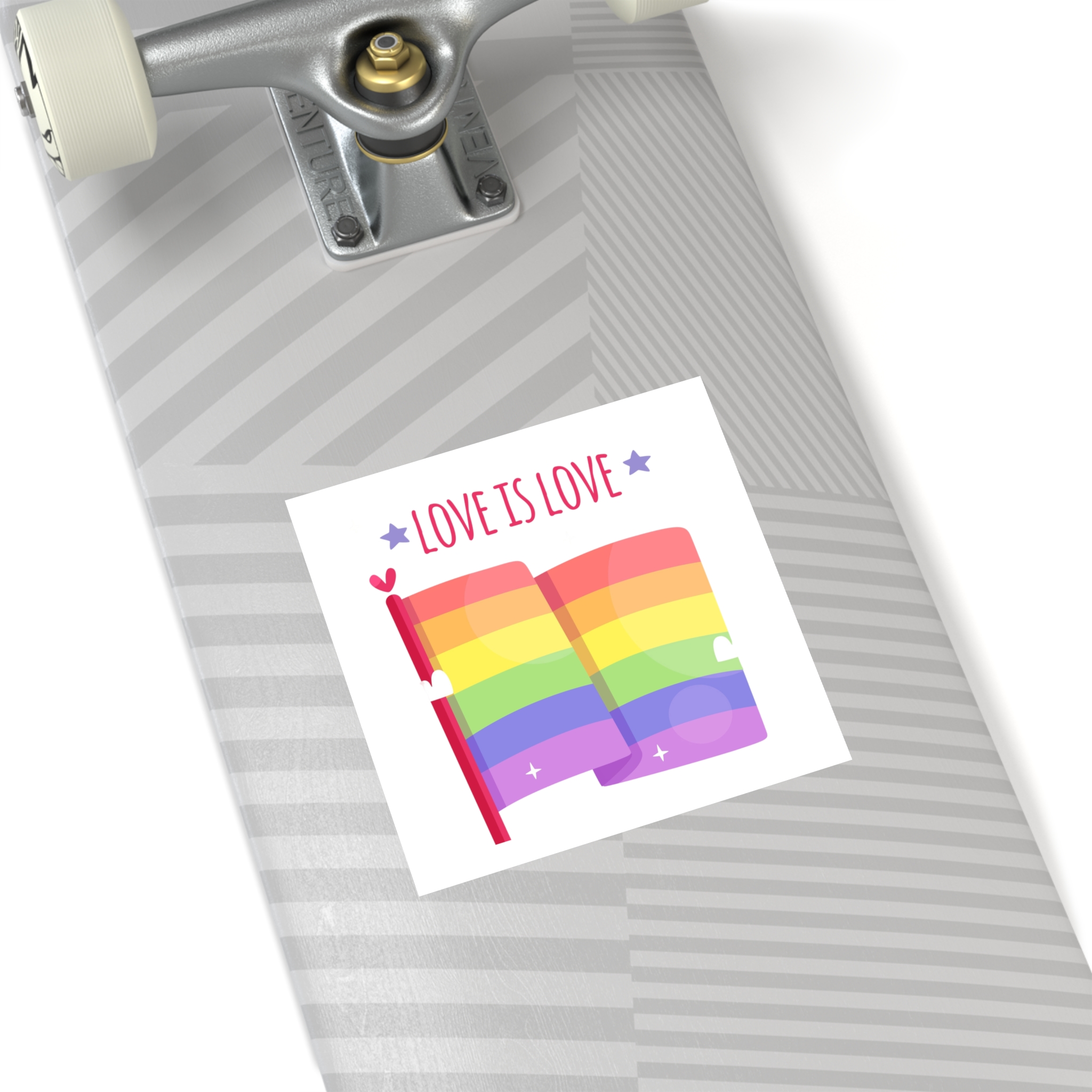 Pride Day Flag With Love Laminate Stickers Square - Image 76