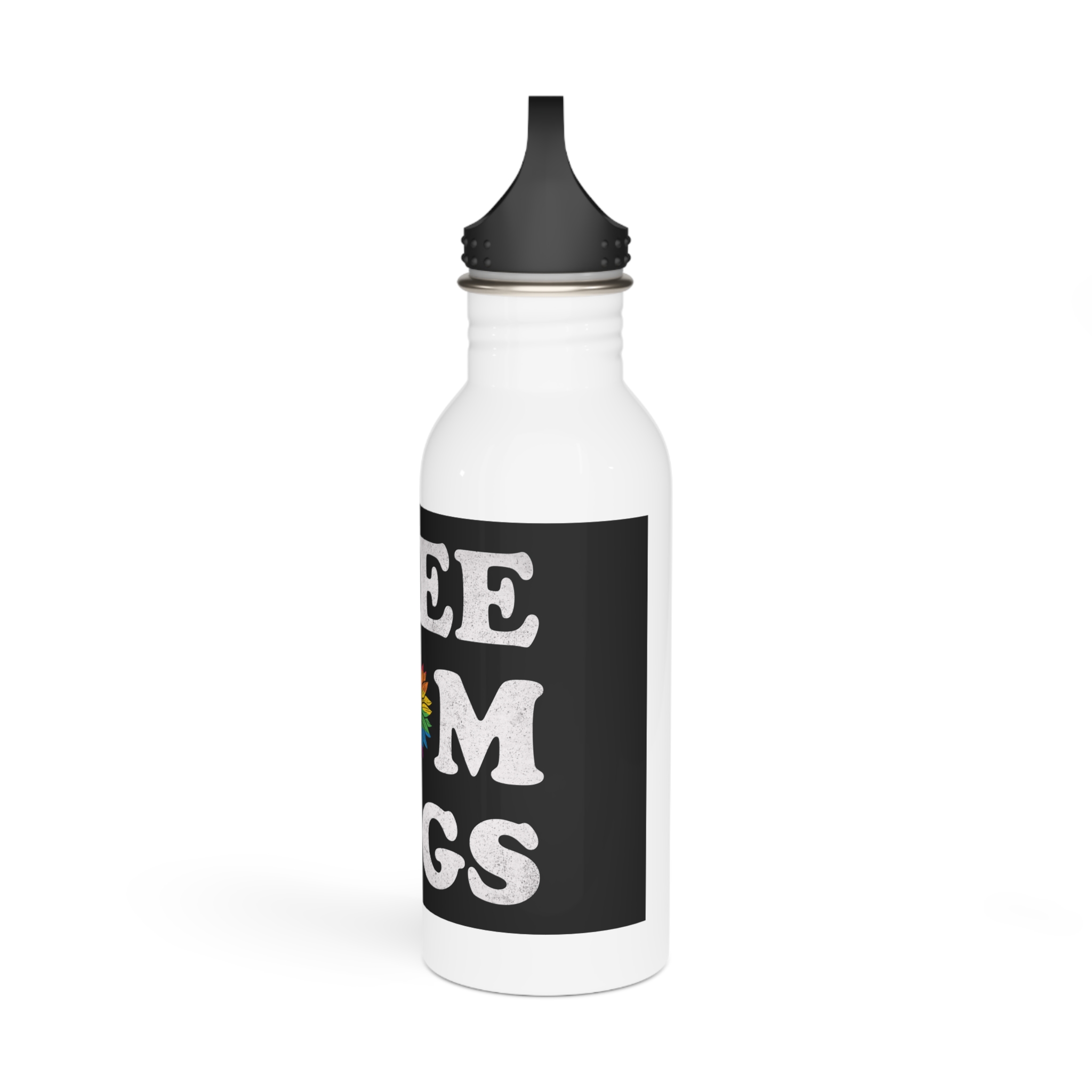 Sunflower Pride Rainbow Premium Vector T Shirt Stainless Steel Water Bottle - Image 4