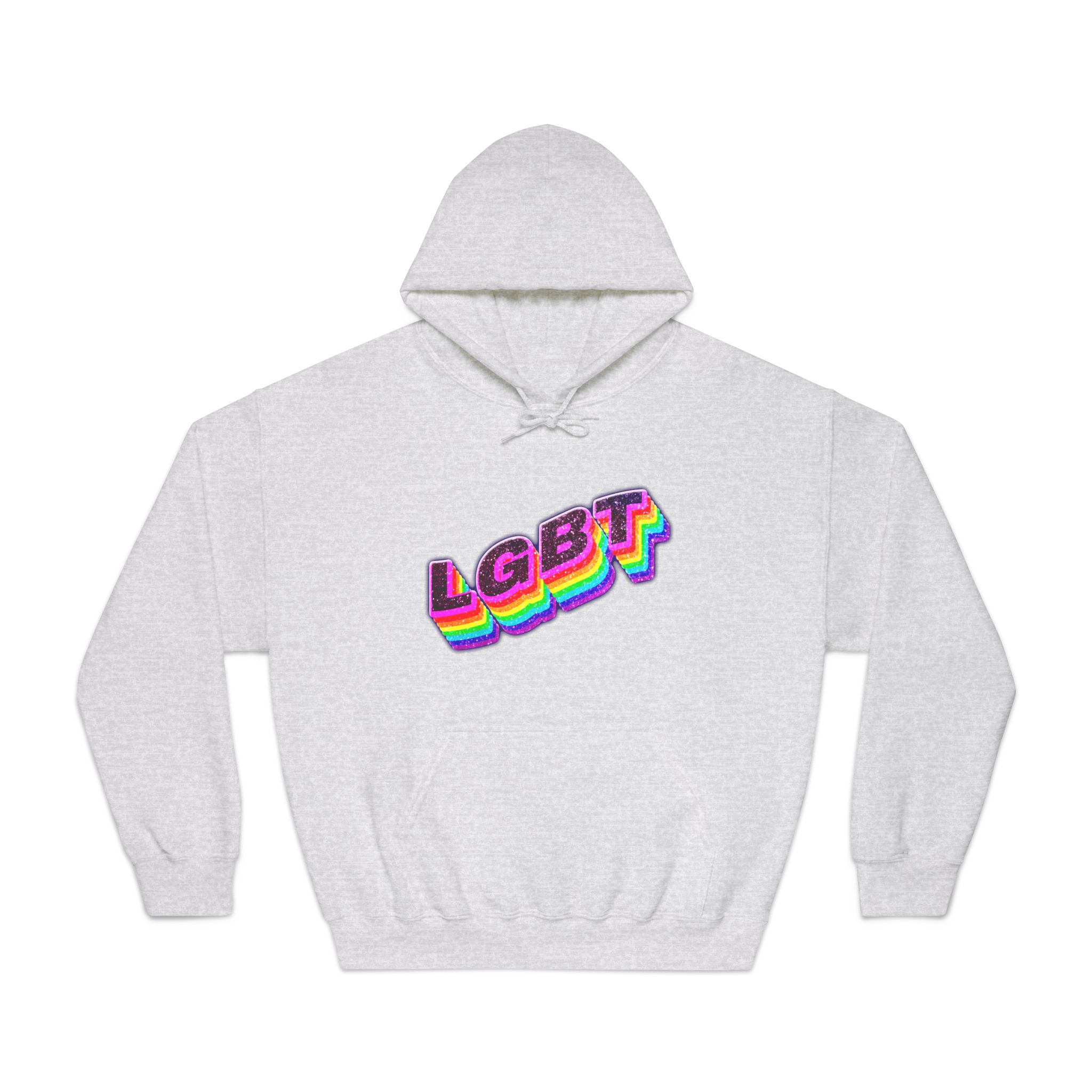 Png Word Lgbt Rainbow Typography Unisex Dryblend Hooded Sweatshirt - Image 5