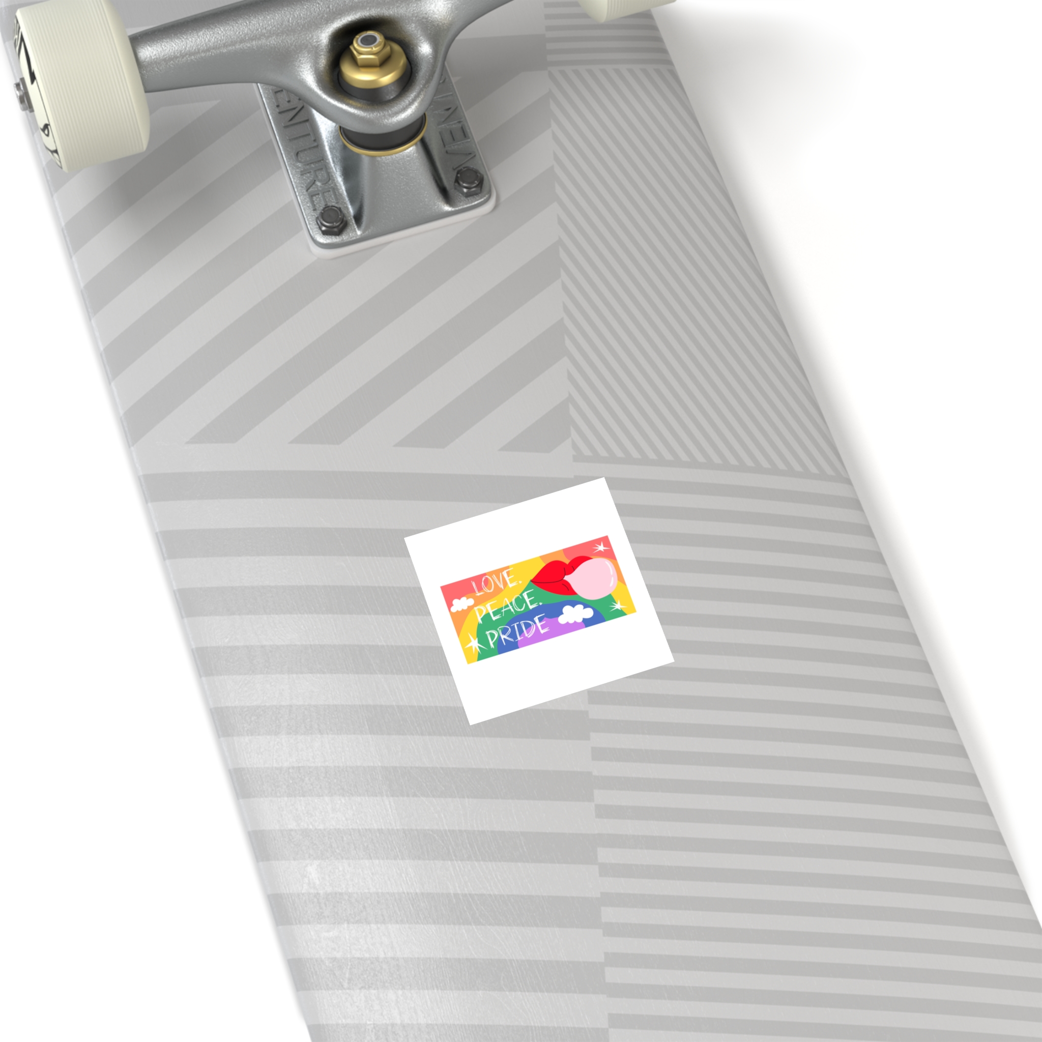 Lgbt Festive Cartoon Groovy Banner Retro 90s Style Love Freedom Concept Laminate Stickers Square - Image 8