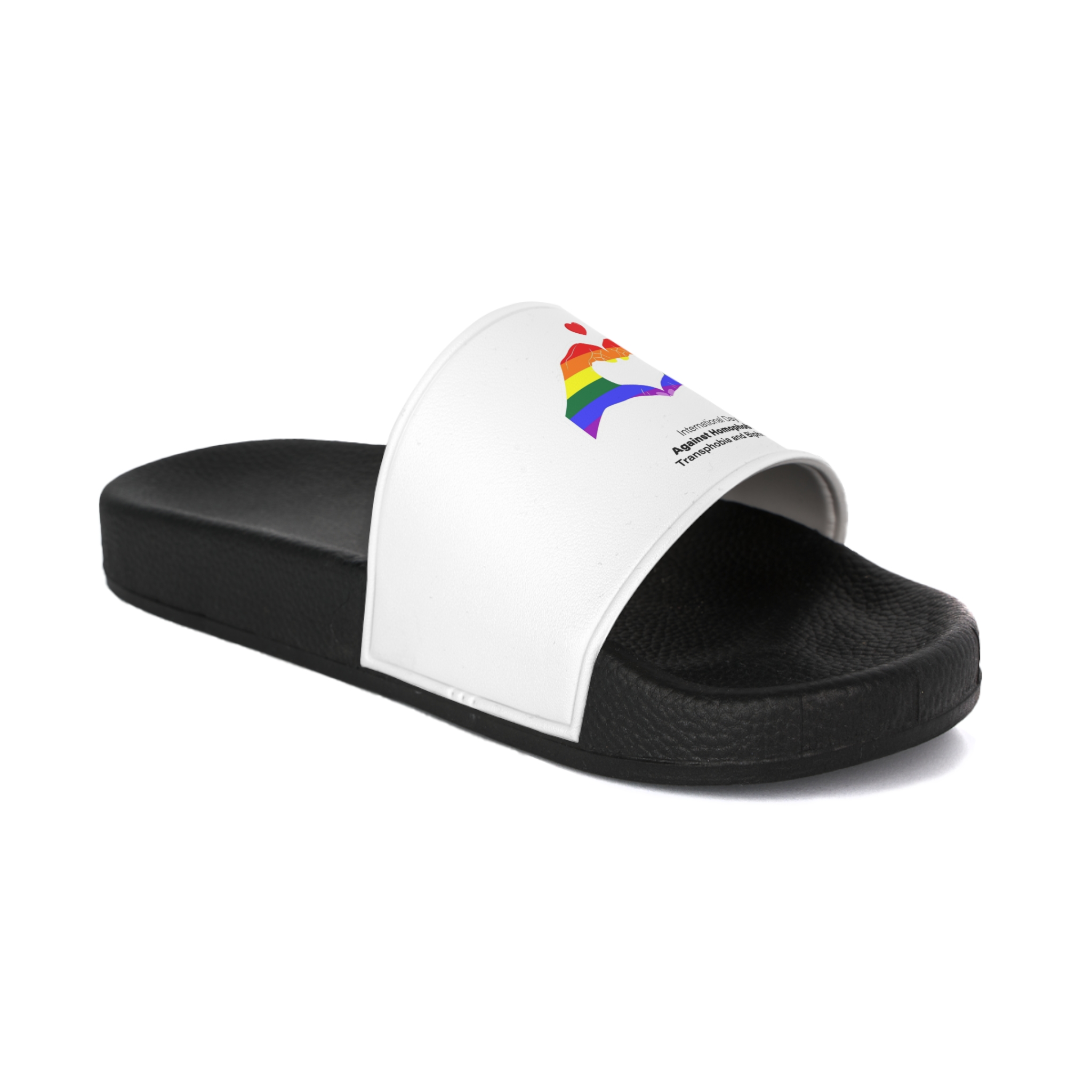 Vector Illustration International Day Against Homophobia Transphobia Biphobia Mens Slide Sandals - Image 2