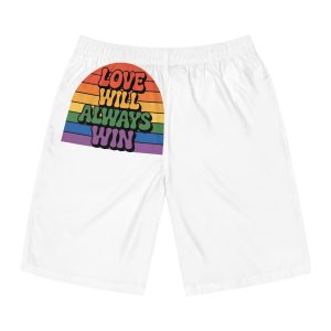 Love Will Always Win Pride Celebration Mens Board Shorts Aop