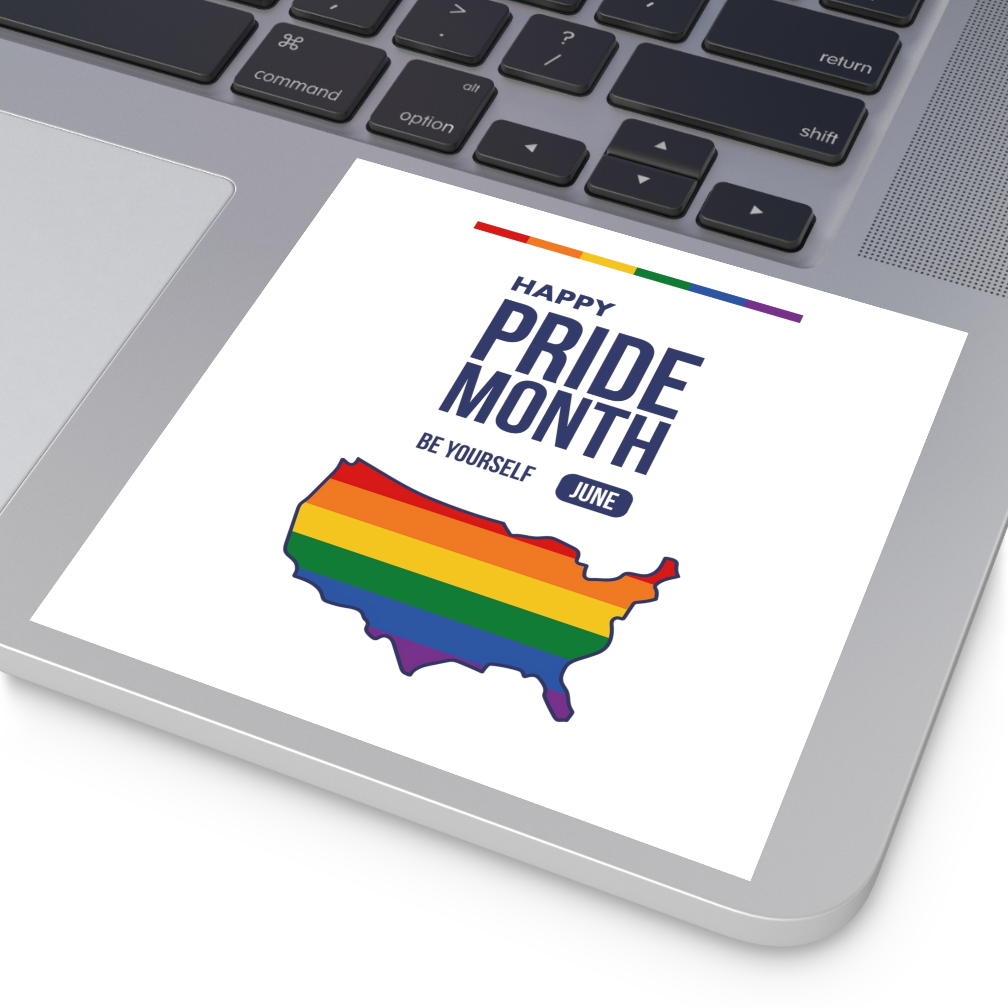 Lgbt Pride Month June 2026 Lesbian Gay Bisexual Transgender Lgbtq Flag Rainbow Love Vector (2) Laminate Stickers Square - Image 75