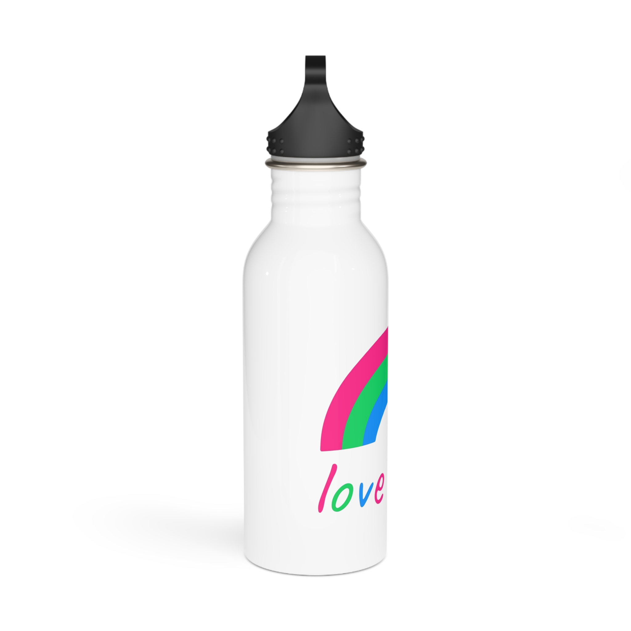 Colorful Rainbow Shape Polysexual Pride Flag Happy Pride Day Lgbtqia Community Pride Month Vector Hand Drawn Doodle Posters Stickers Logo Cards Stainless Steel Water Bottle - Image 2