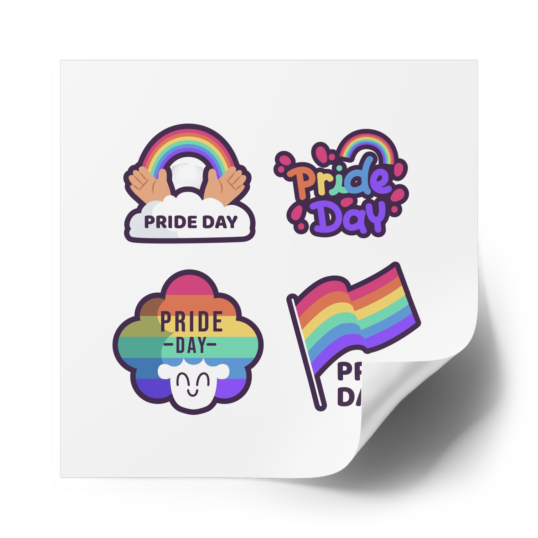 Labels With Pride Day Event Laminate Stickers Square - Image 50