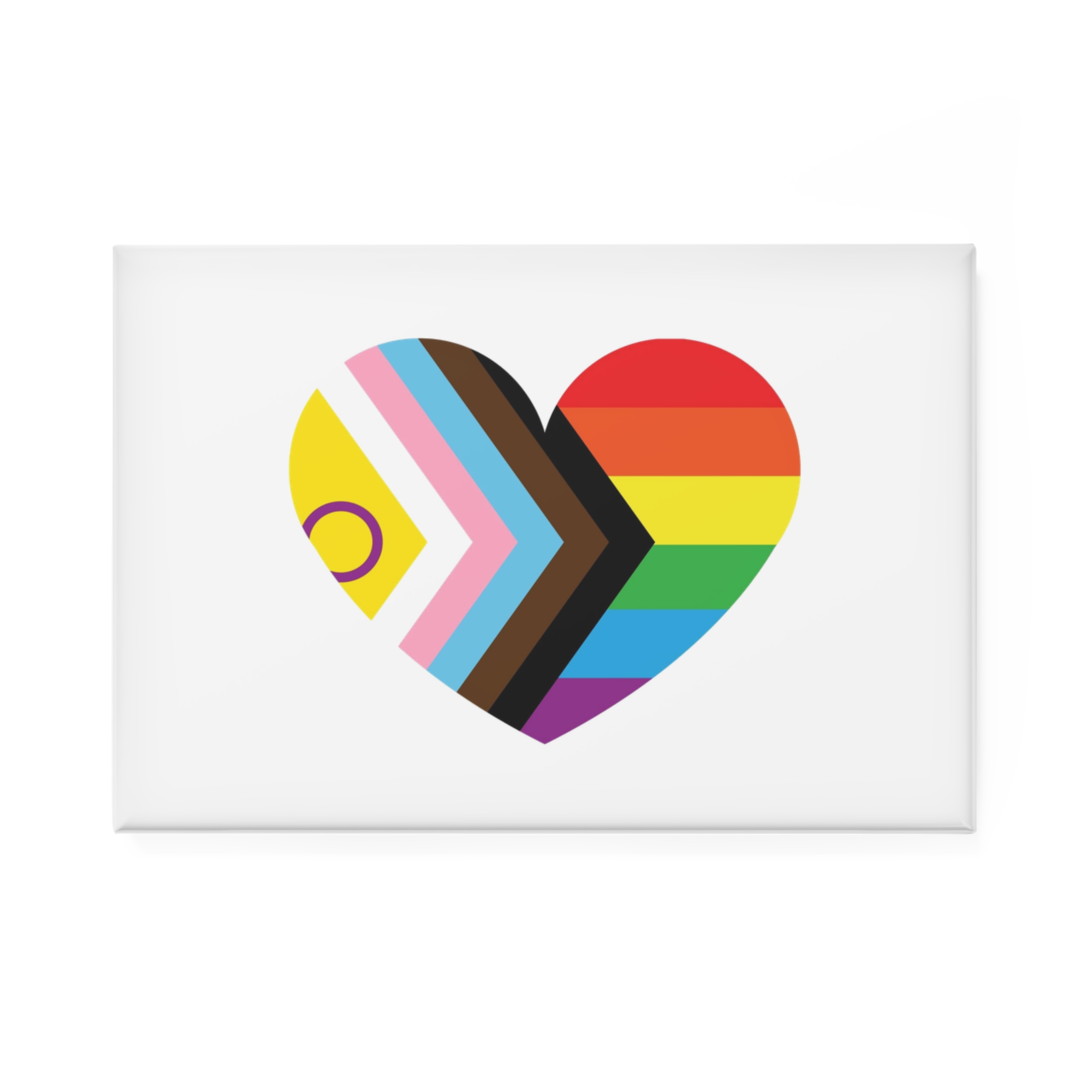 Inclusive Lgbtq Progress Pride Heart Symbol1 Button Magnet Rectangle 1 And 10 Pcs - Image 5