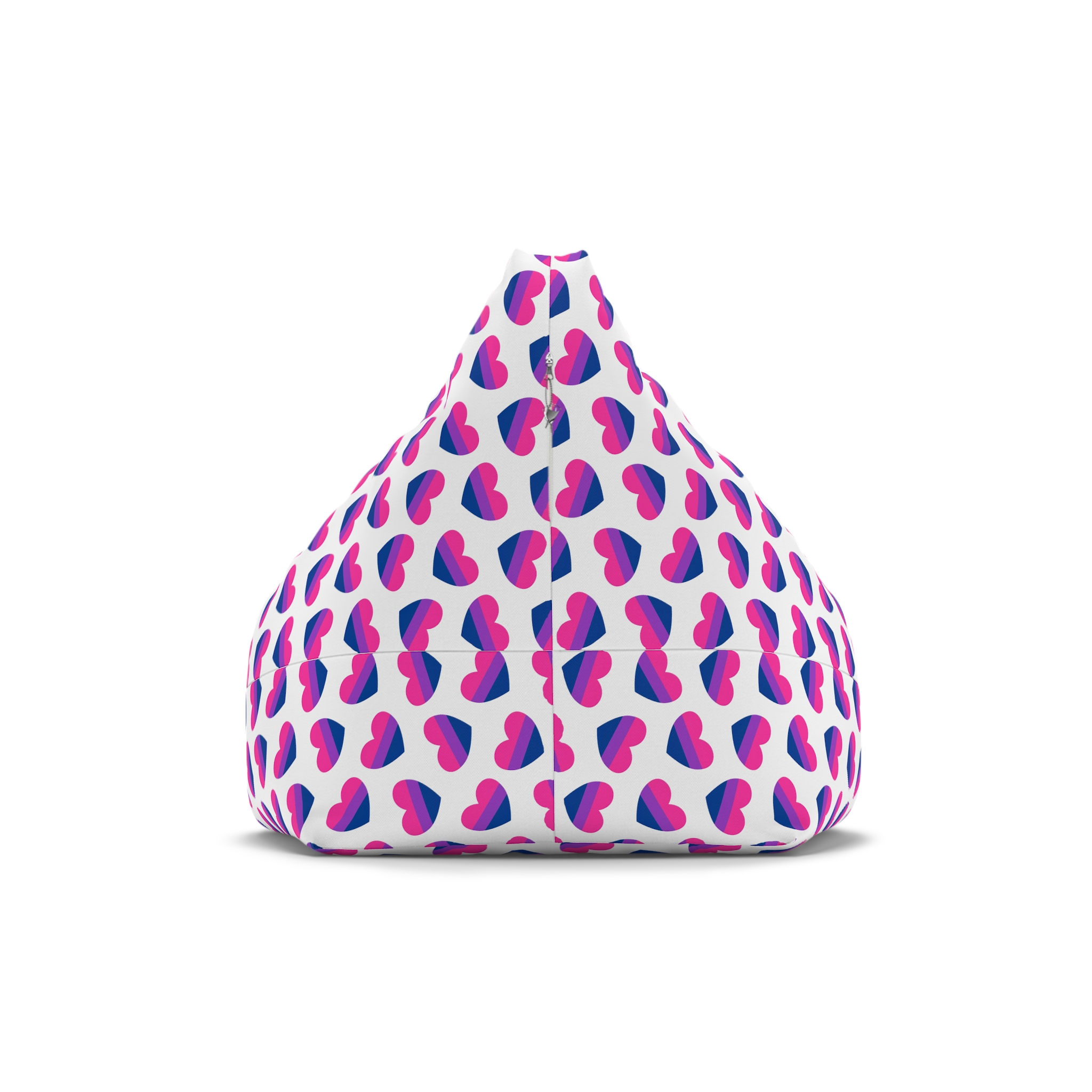 Vector Seamless Pattern Bisexual Flag Heart Bean Bag Chair Cover - Image 2