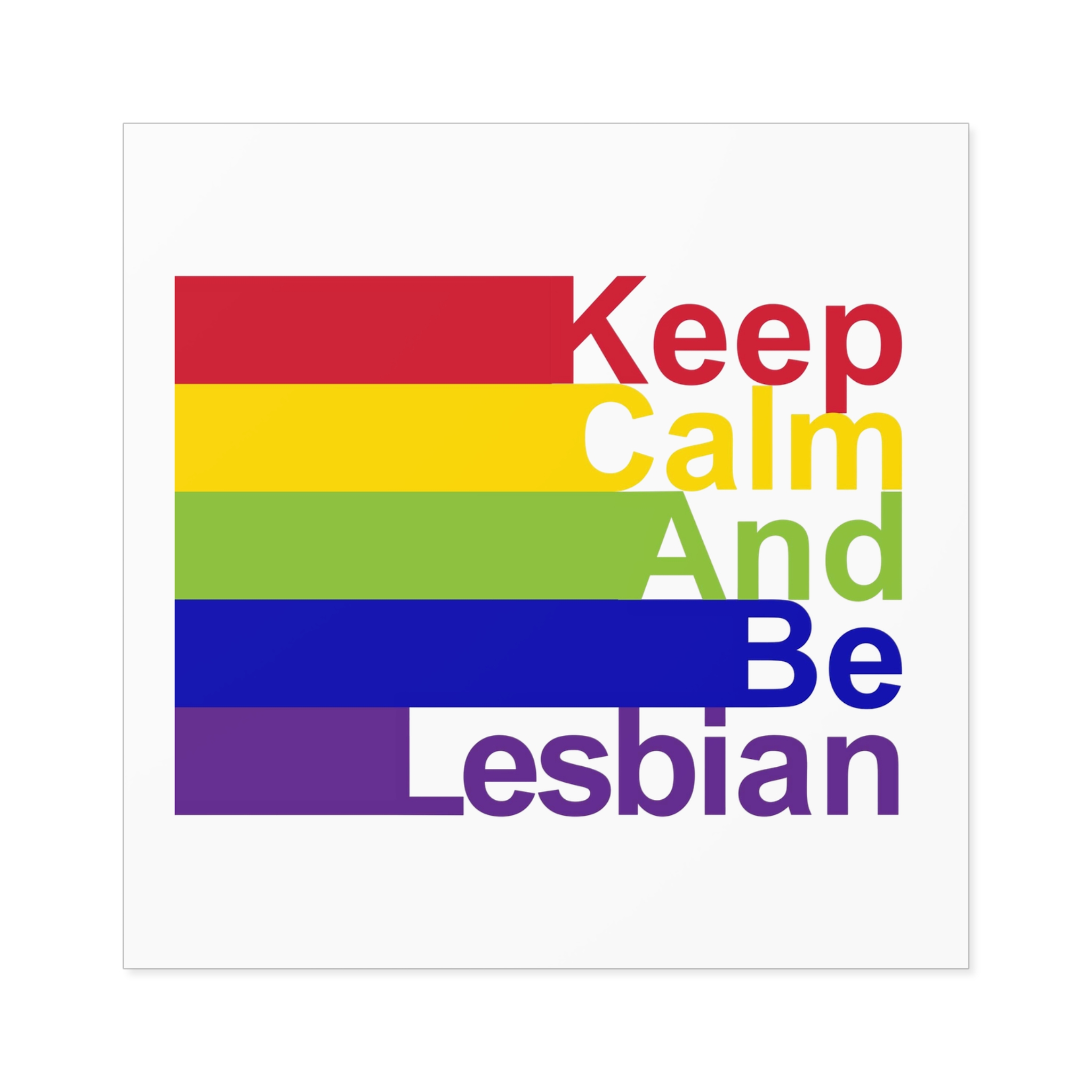 Lgbt Concept Motivating Phrase Colors Rainbow Keep Calm Be Yourself Laminate Stickers Square - Image 41