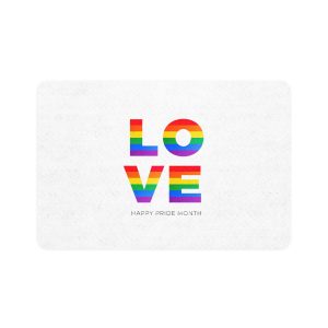 Love Word With Gay Pride Flag Pet Food Mat 12x18