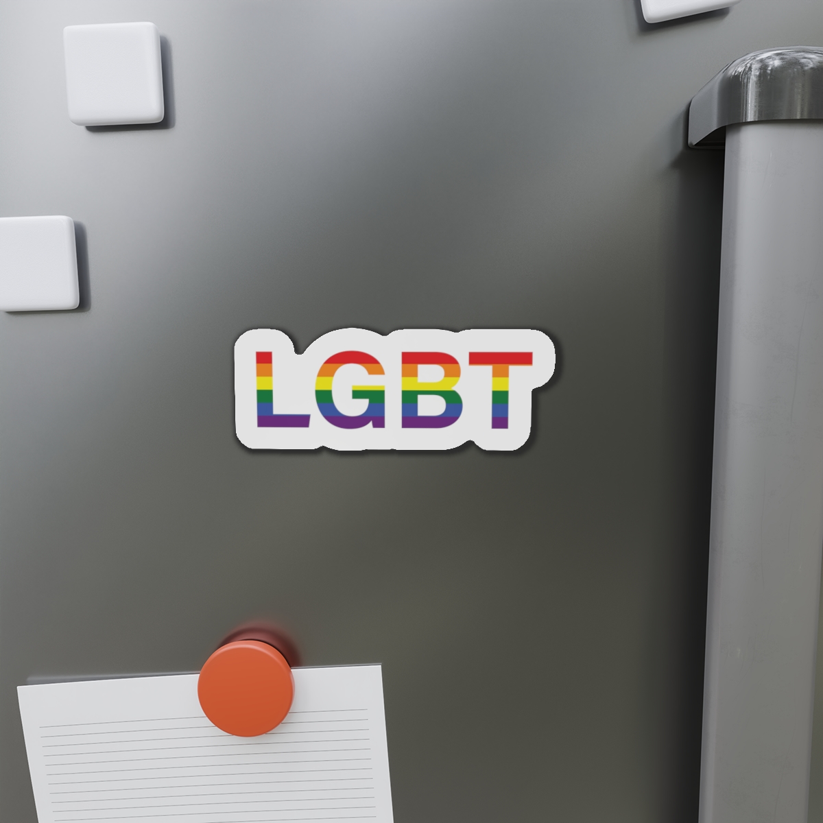 Lgbt Word Text Letter Rainbow Color Flag Isolated White Background Vector Illustration(1) Die Cut Magnets - Image 14