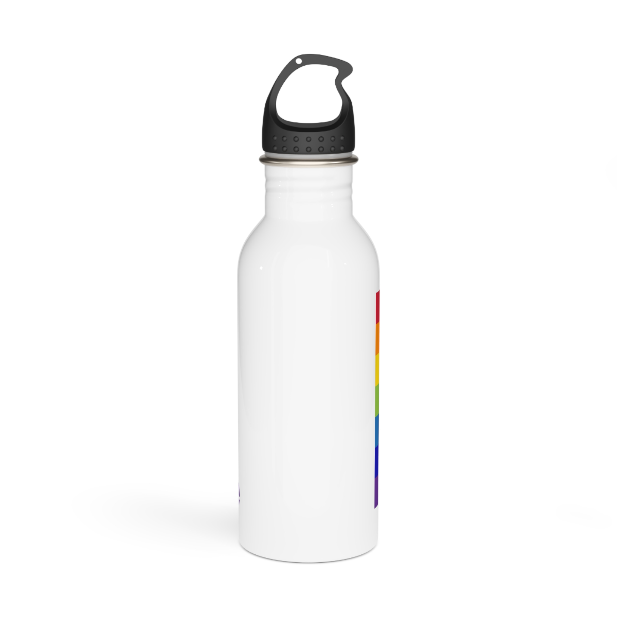 Lgbt Concept Motivating Phrase Colors Rainbow Bring Love Rainbow Through Life Stainless Steel Water Bottle - Image 3