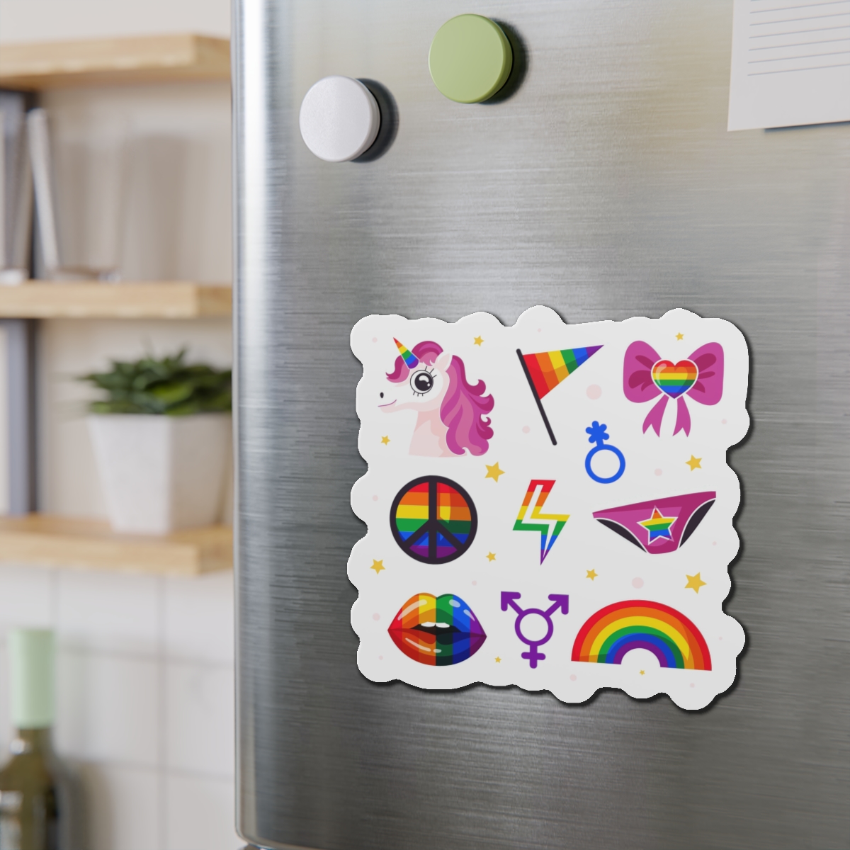 Flat Pride Month Lgbt Elements Collection Die Cut Magnets - Image 15