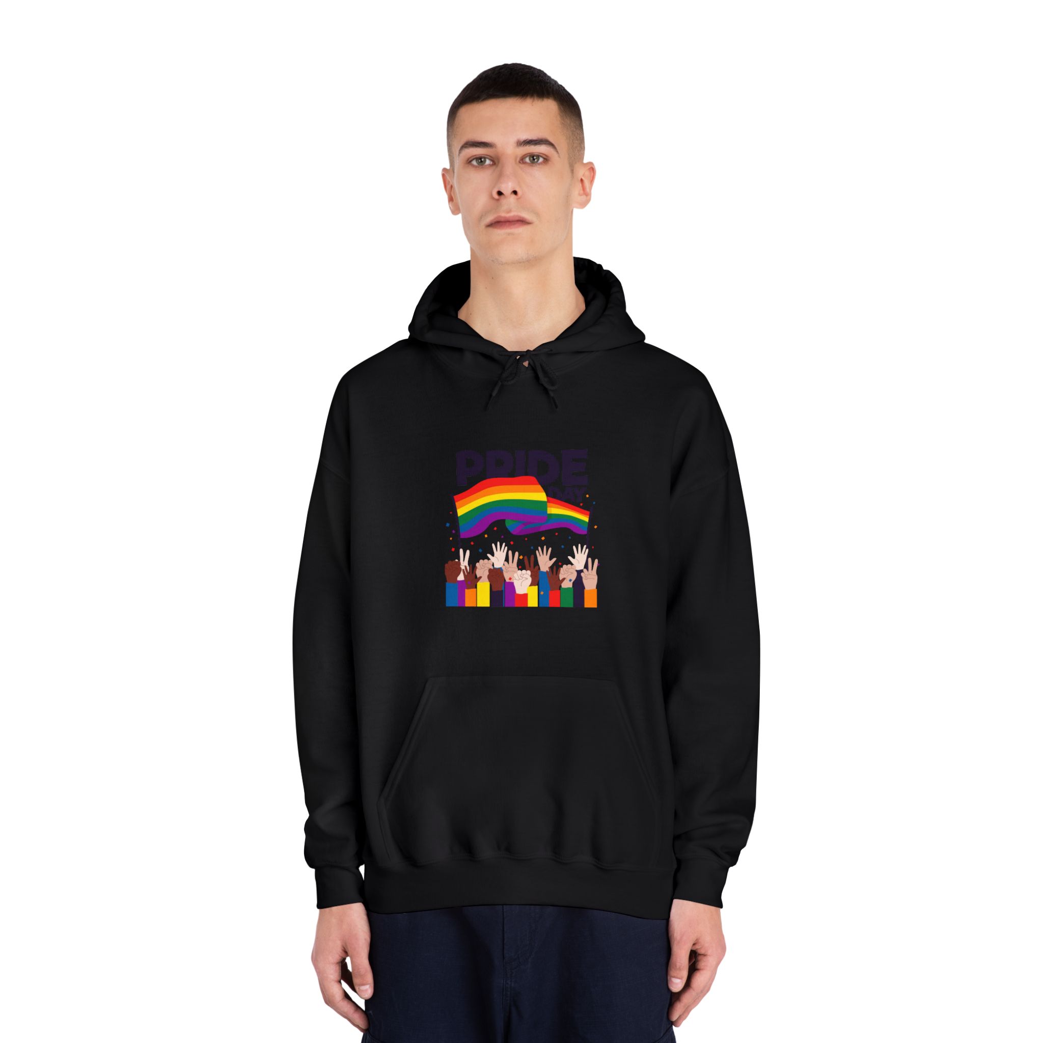 Pride Day Event With Rainbow Flag Theme Unisex Dryblend Hooded Sweatshirt - Image 11