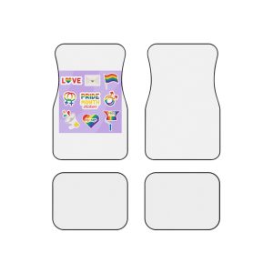 Pride Month Stickers Lgbtq Rainbow Flag Cute Flat Illustrations Car Mats Set Of 4