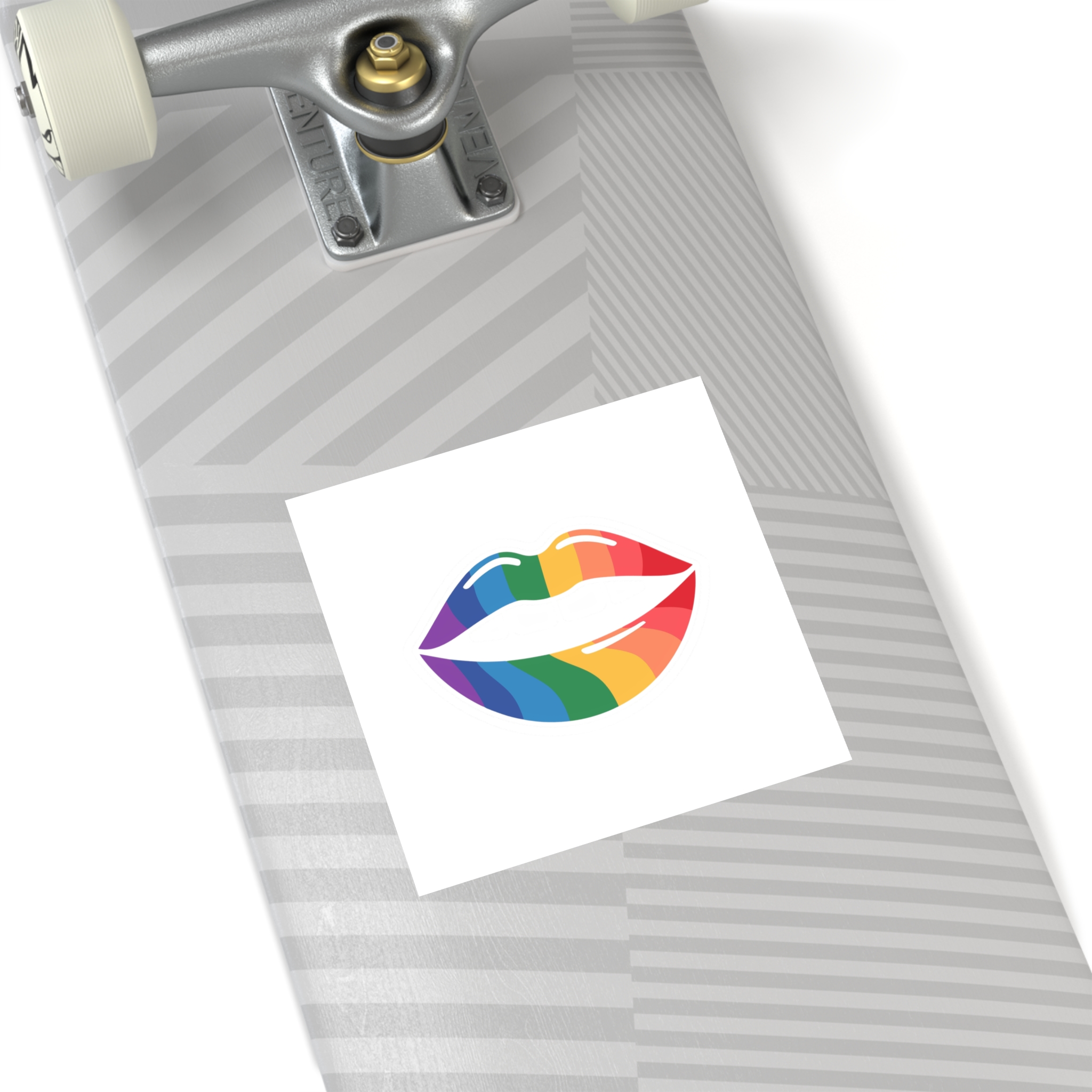 Rainbow Lips Illustration Laminate Stickers Square - Image 36