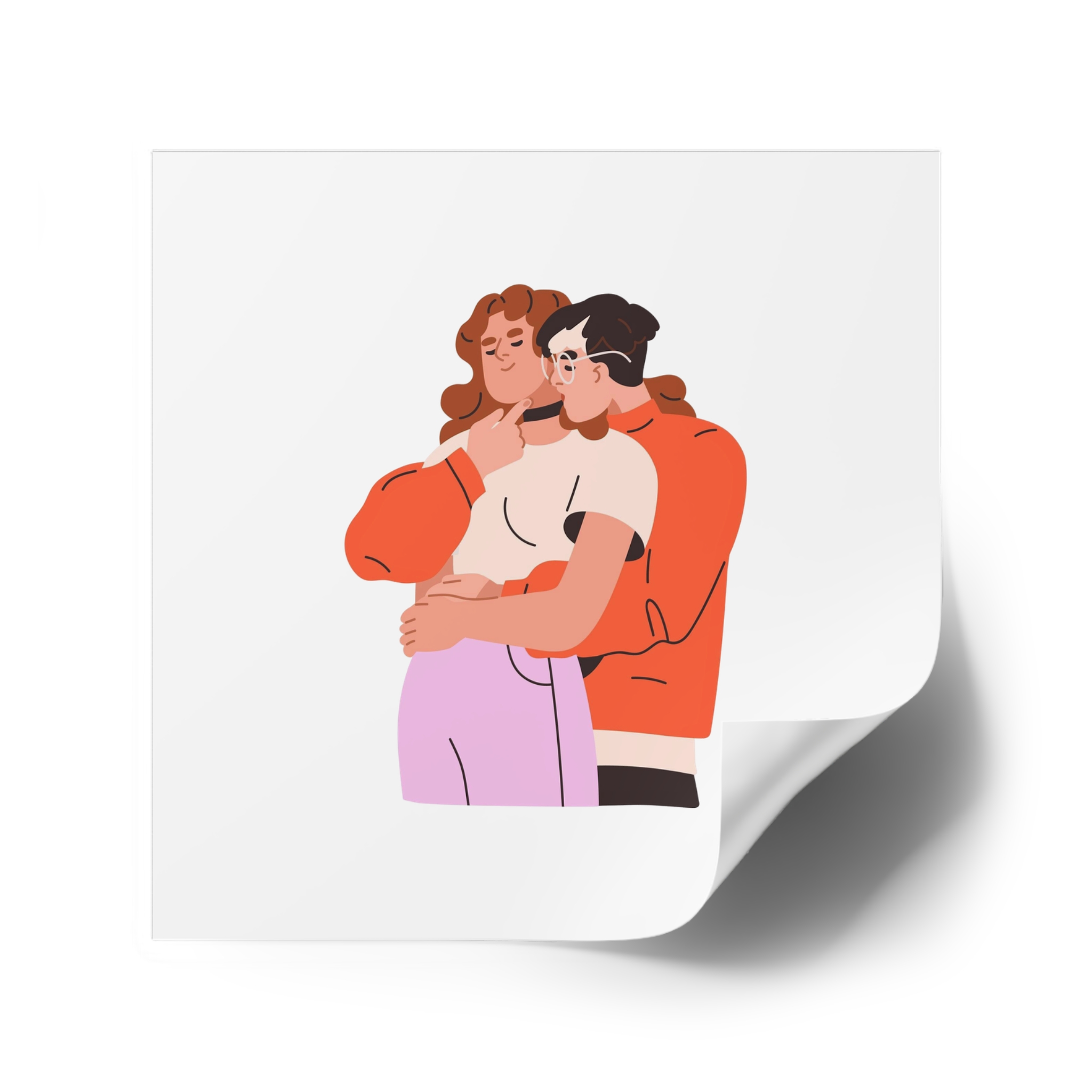 Lesbian Love Couple Girl Kissing Girlfriends Neck Female Lovers Passion Lgbt People Enamored Valentines Romantic Relationships Flat Graphic Vector Illustration Isolated White Background Laminate... - Image 38