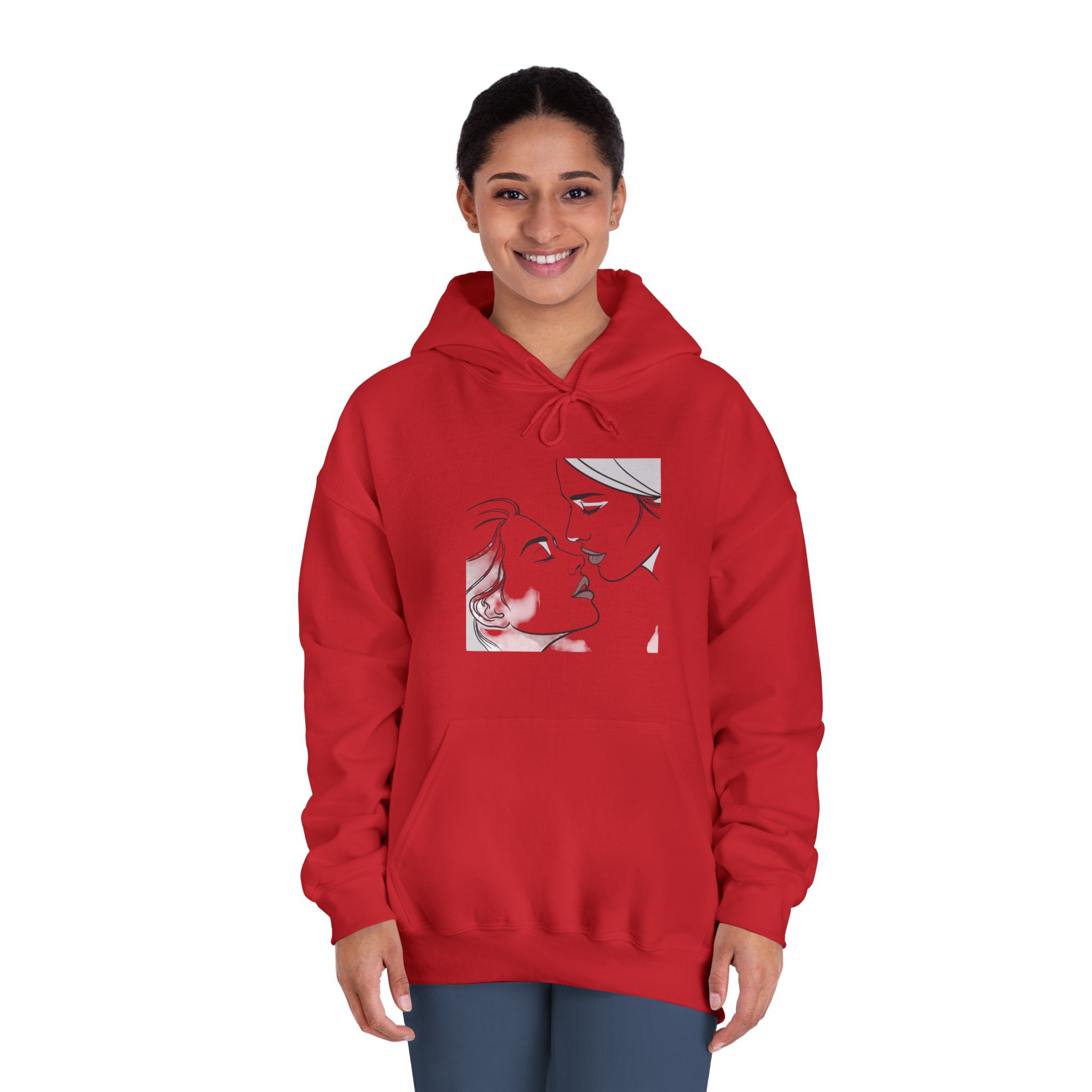 Perfect Lip Set Open Close Smooches Unisex Dryblend Hooded Sweatshirt - Image 36
