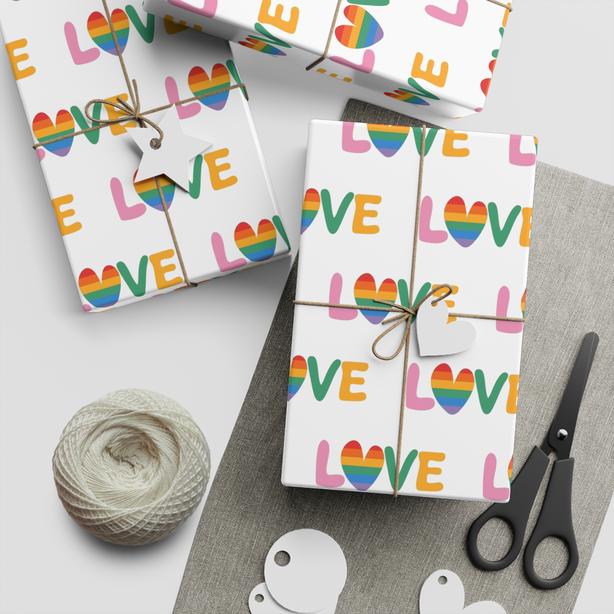 Rainbow Love Lettering Seamless Pattern Happy Pride Minimalistic Background With Simple Text Gift Wrapping Paper Sheets 1pc - Image 2