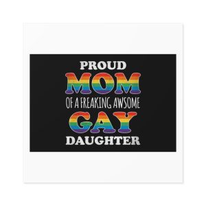 Mother Day Pride Rainbow Typography Vector Premium T Shirt(3) Laminate Stickers Square