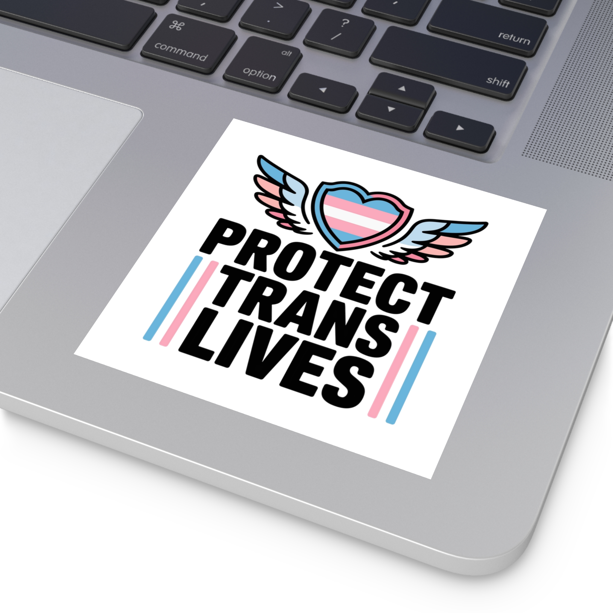 Protect Trans Lives T Shirt Design Isolated White Background 2 Laminate Stickers Square - Image 71