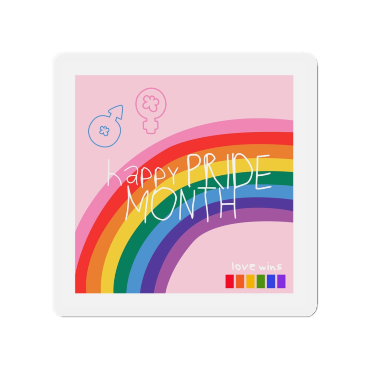 Lesbian Pride Design 7627EE Die Cut Magnets