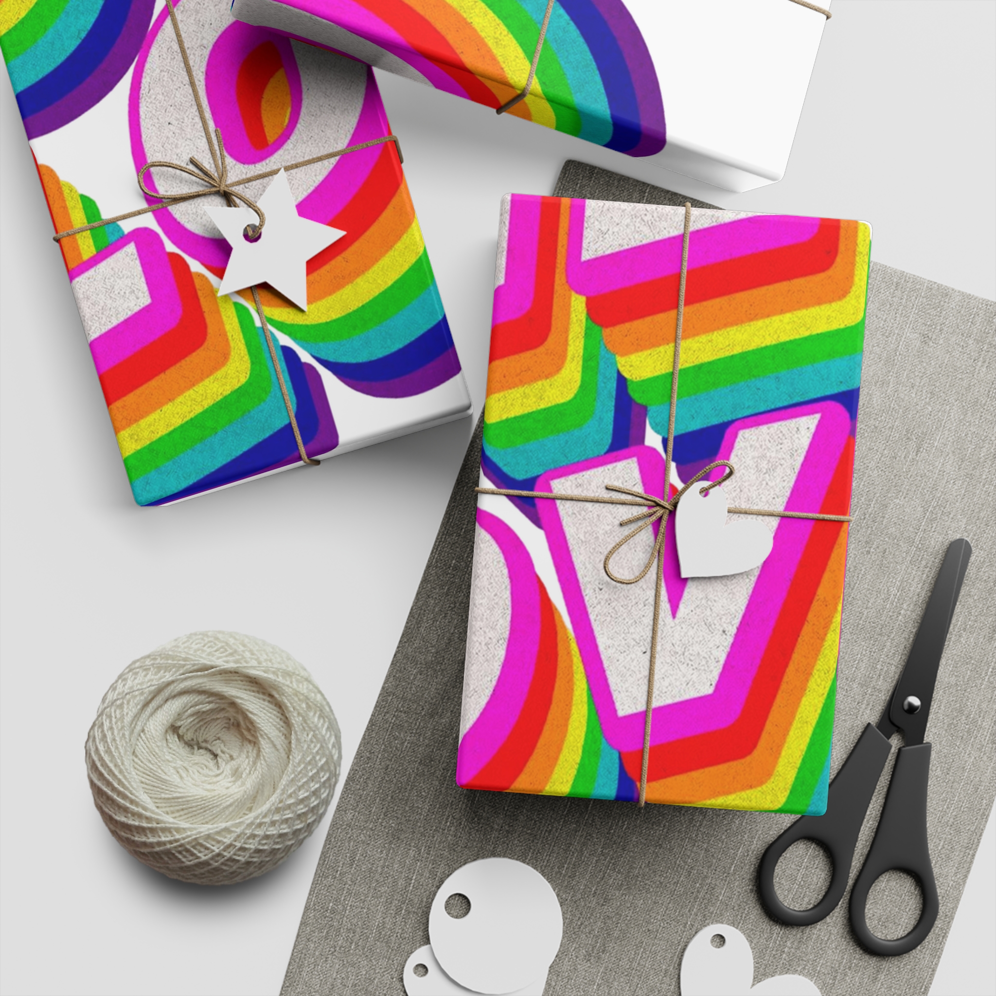 Rainbow Word Only Love Typography Design Element Gift Wrapping Paper Sheets 1pc - Image 5