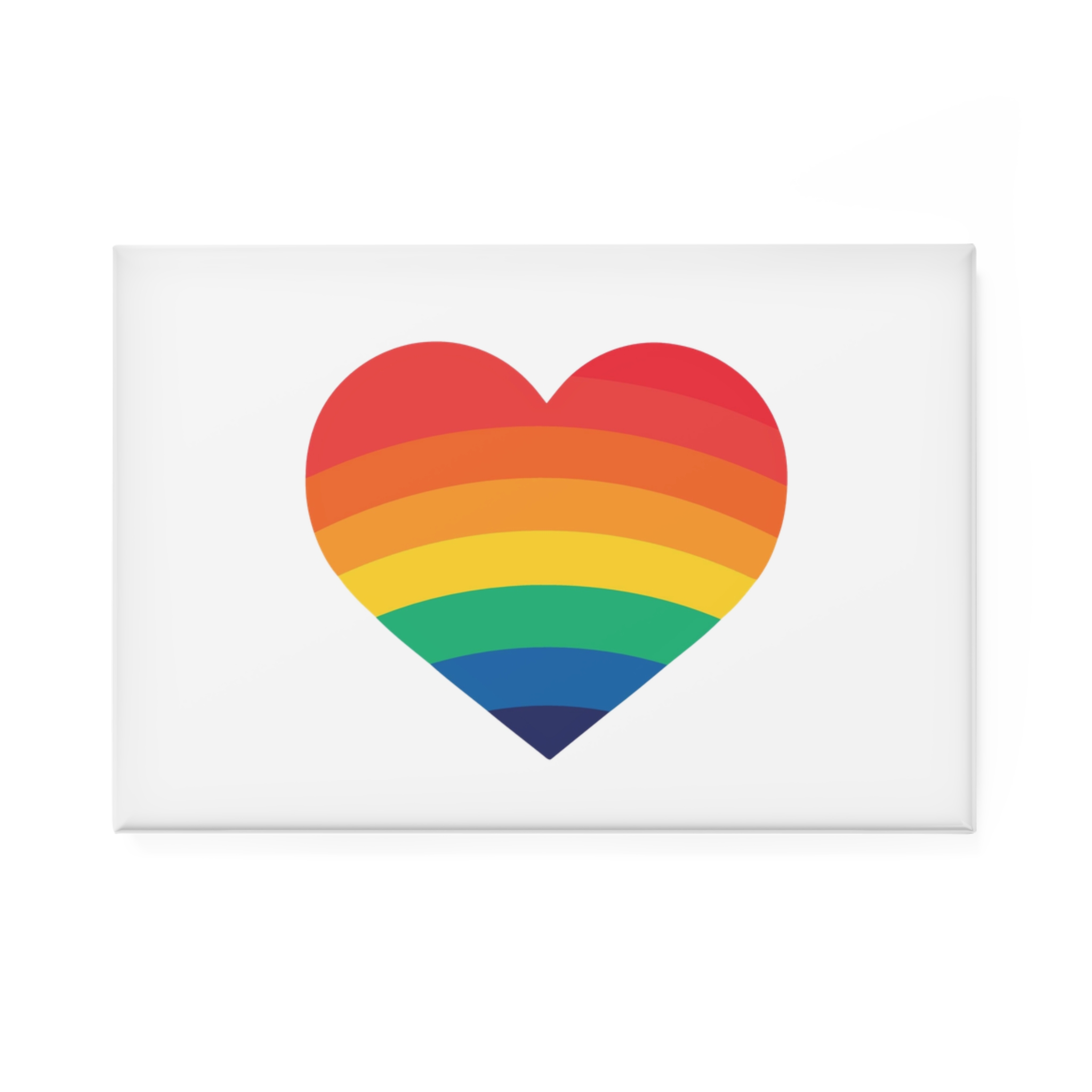Pride Day Month Lgbt Heart With Rainbow Colors Button Magnet Rectangle 1 And 10 Pcs