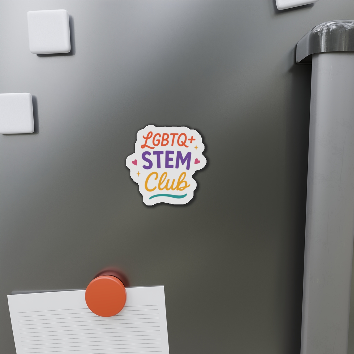 Vibrant Lgbtq Stem Club Logo Vector Illustration Featuring Bright Colors Playful Design Element Die Cut Magnets - Image 8