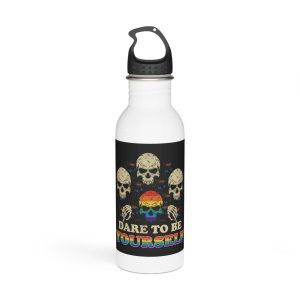 Skull Pride Rainbow Vintage Vector Premium T Shirt Stainless Steel Water Bottle