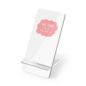 Future Is Female Sticker Collage Pink Speech Bubble Vector Mobile Display Stand For Smartphones
