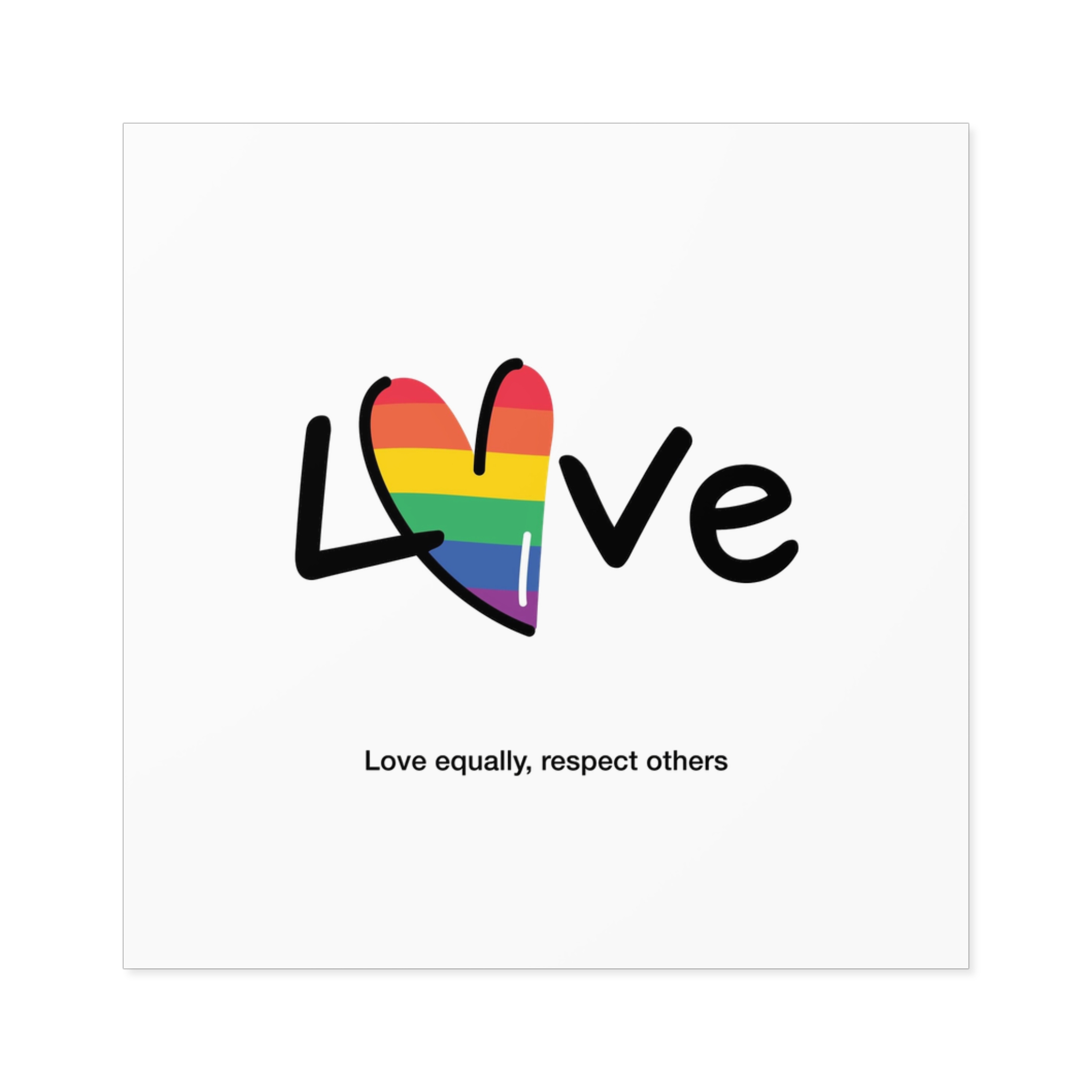 Love Letter Pride Rainbow Lettering Text Writing Pattern Freedom Love Heart Homo Colors Flag Parade(1) (1) Laminate Stickers Square - Image 25