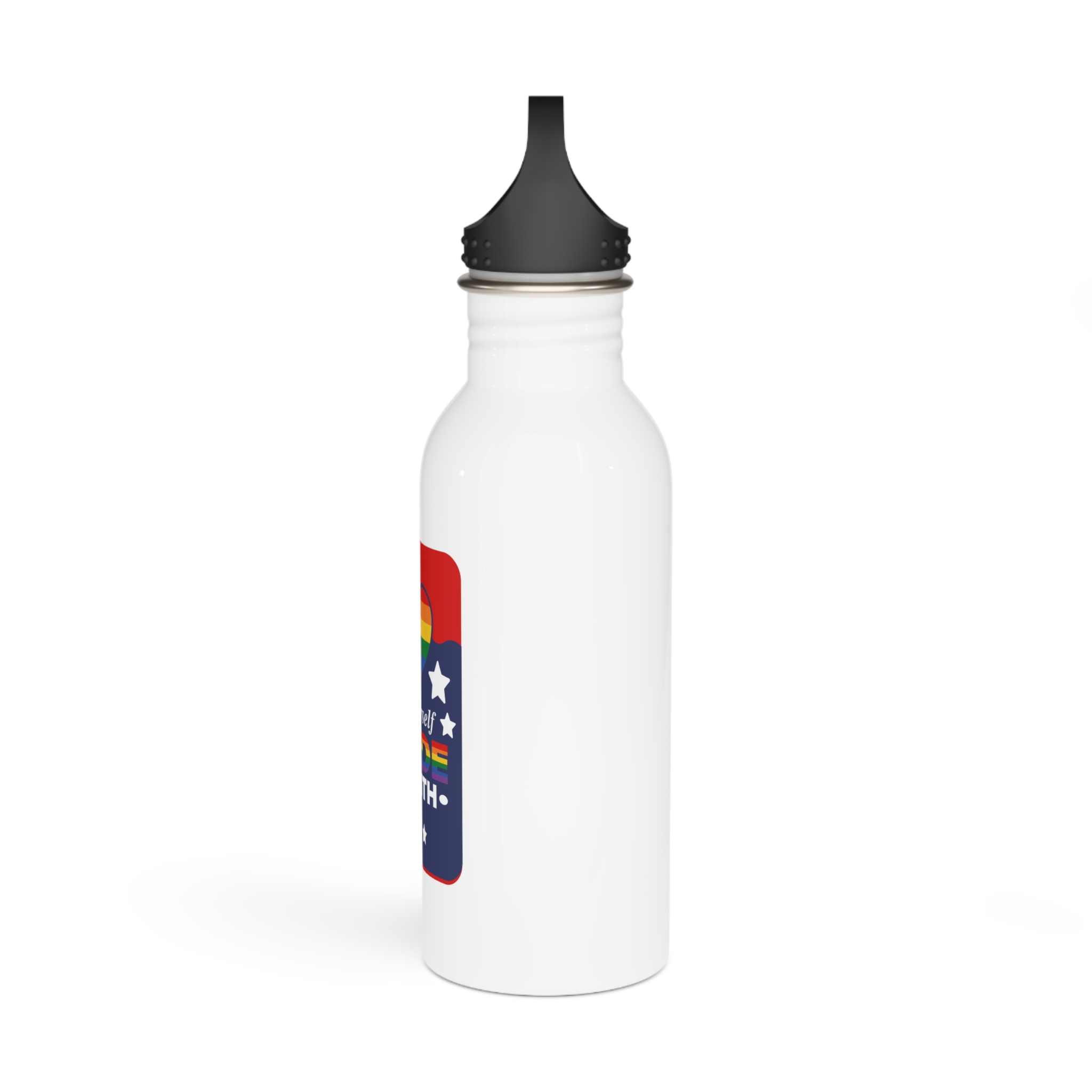 Lgbt Pride Month June Lesbian Gay Bisexual Transgender Love Lgbtq Flag Rainbow Vector Stainless Steel Water Bottle - Image 4
