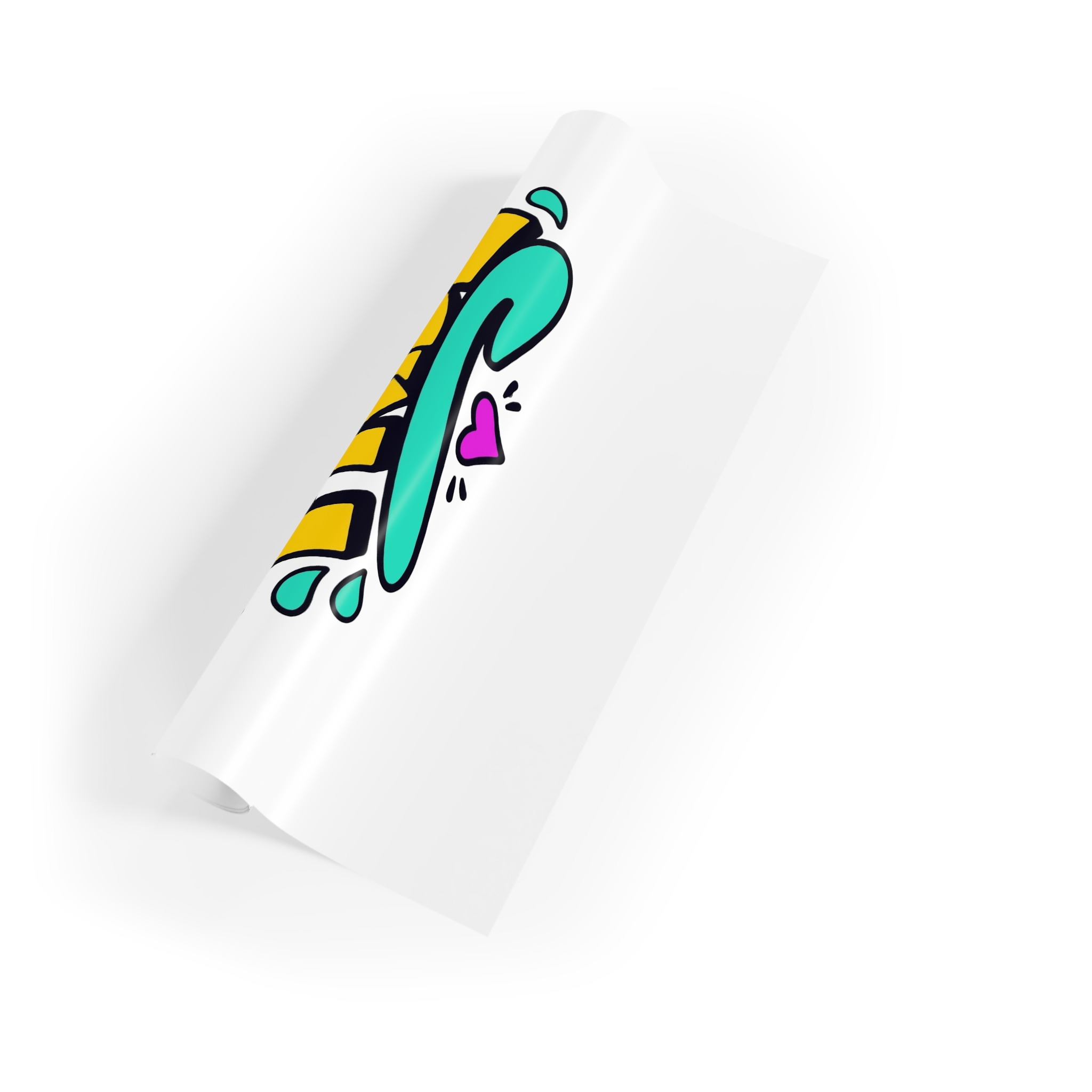 Raised With Pride Text Effect Gift Wrapping Paper Rolls 1pc - Image 3