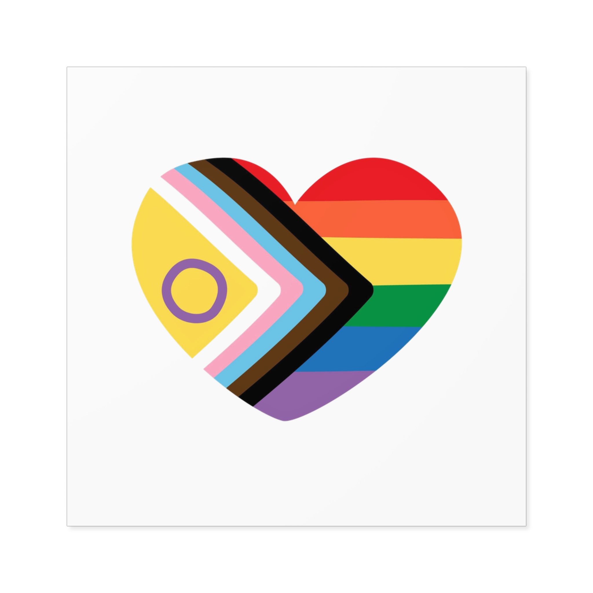 Inclusive Love Progress Pride Flag Heart Symbol Laminate Stickers Square - Image 17