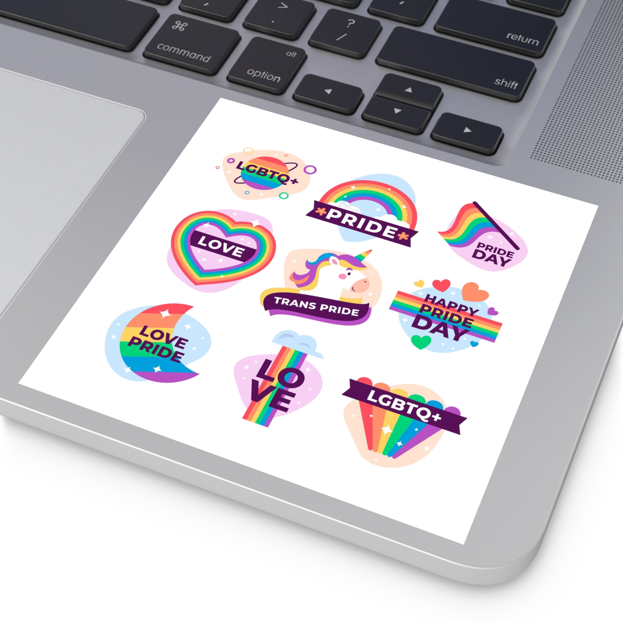 Labels Design Pride Day Event Laminate Stickers Square - Image 47
