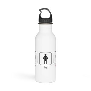 Gender Neutral Toilet Sign Concept Set Word They Written With Red Marker Male Female Unisex Stainless Steel Water Bottle