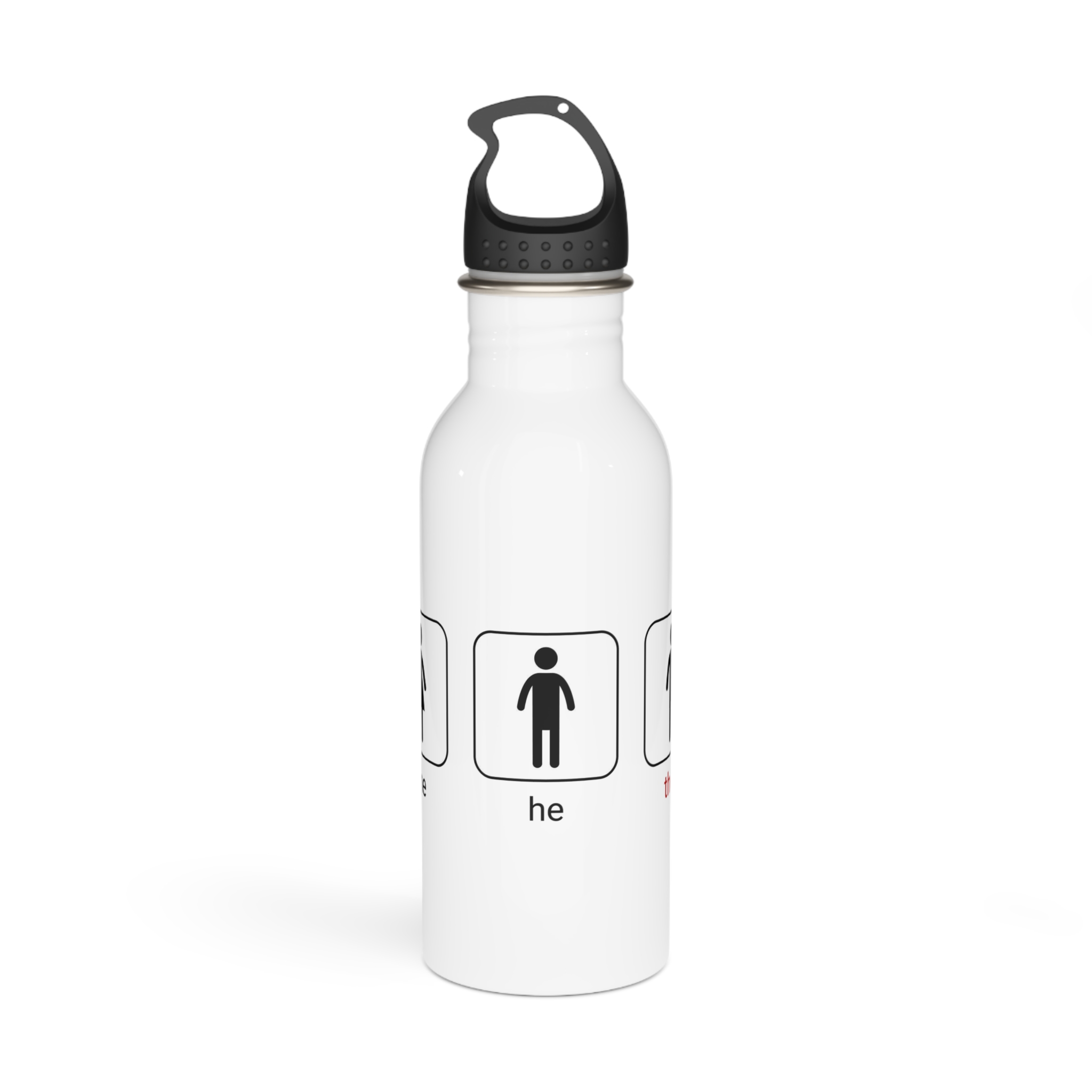 Gender Neutral Toilet Sign Concept Set Word They Written With Red Marker Male Female Unisex Stainless Steel Water Bottle