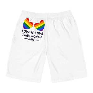 Lgbtq Pride Month June Every Year Rainbow Sign Pride Community Design Banner Poster Card Background Template Mens Board Shorts Aop