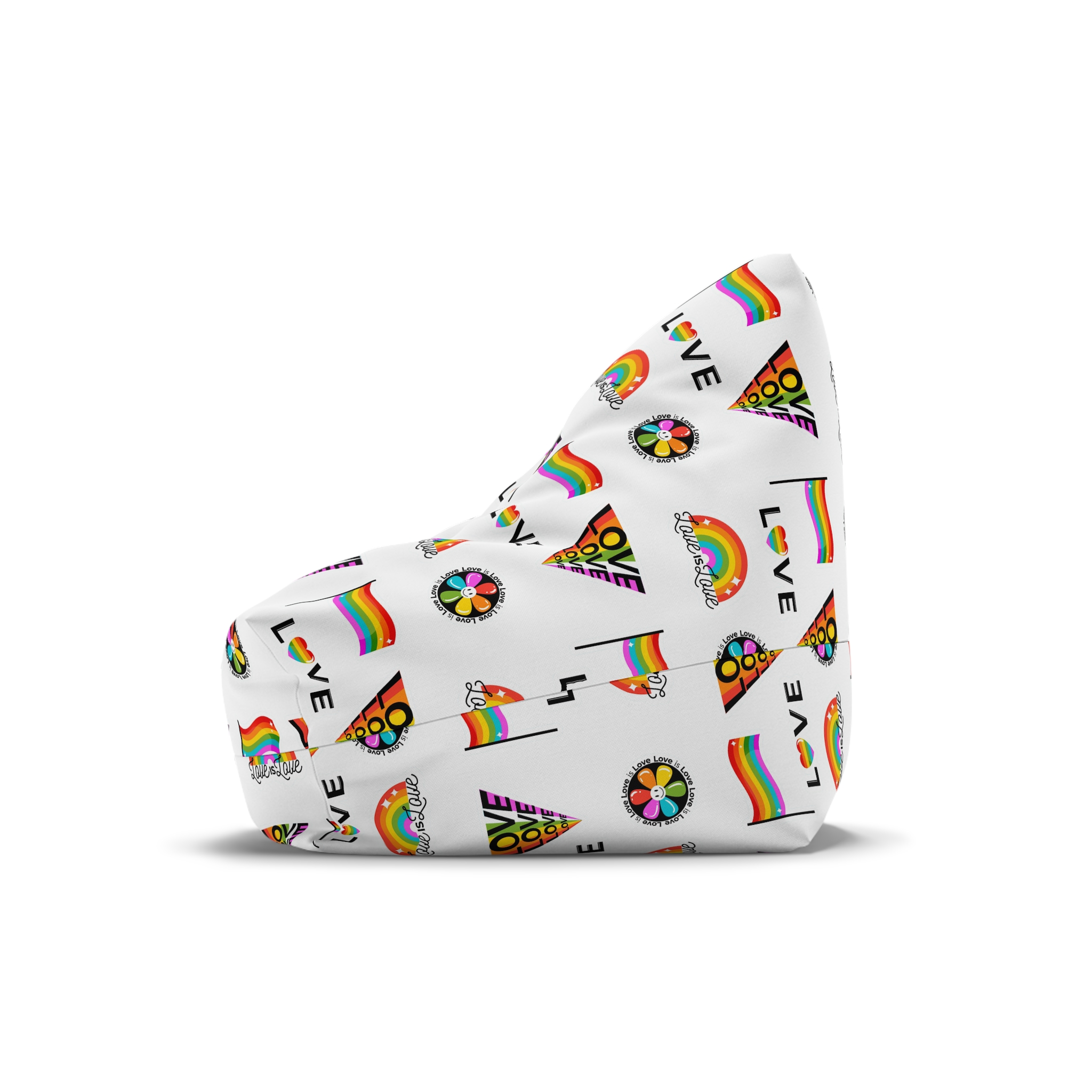 Pride Day Badges With Flag Bean Bag Chair Cover - Image 4