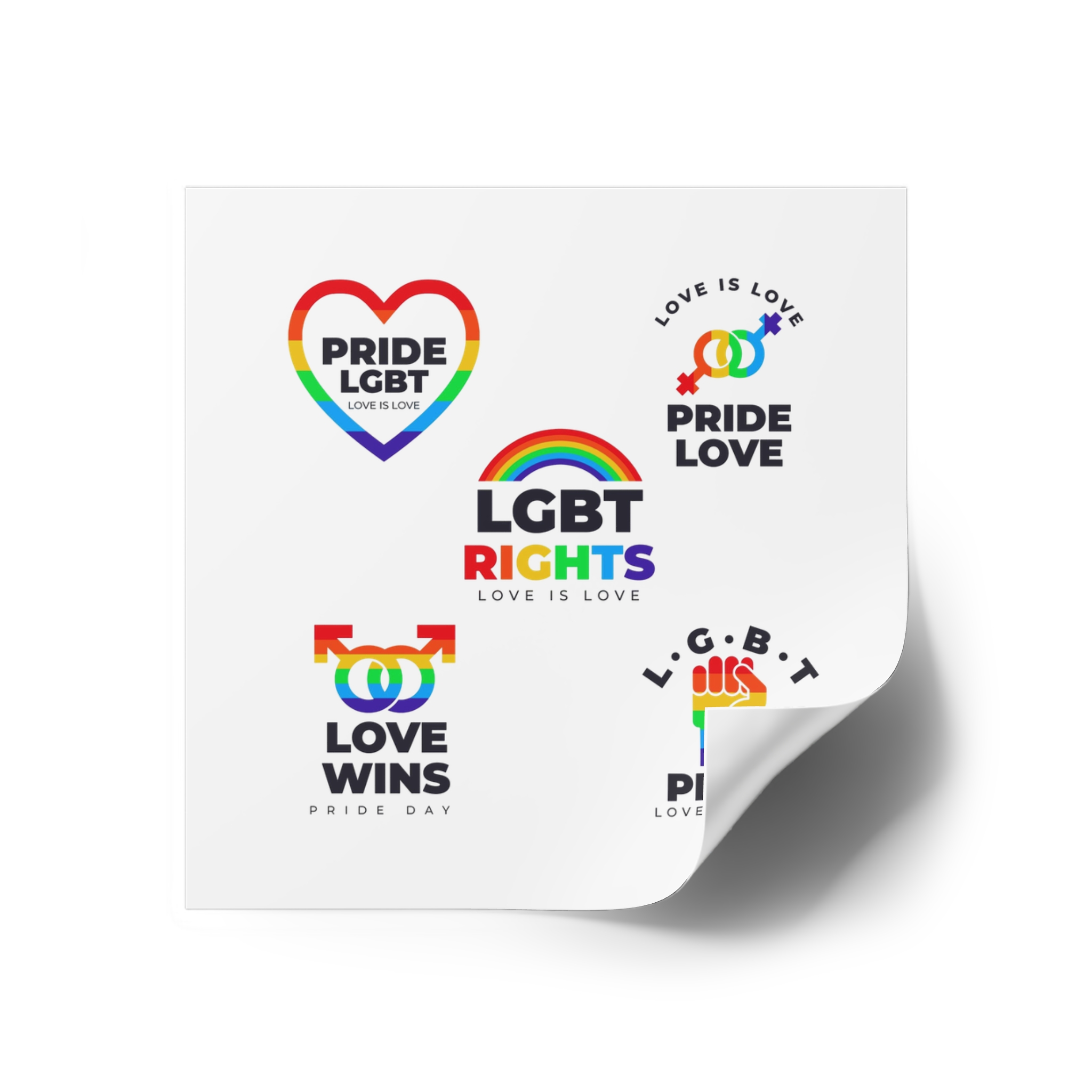 Pride Day Badges Collection Laminate Stickers Square - Image 18