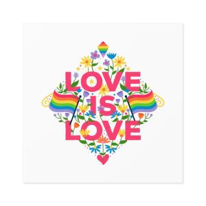 Pride Day Typography Laminate Stickers Square