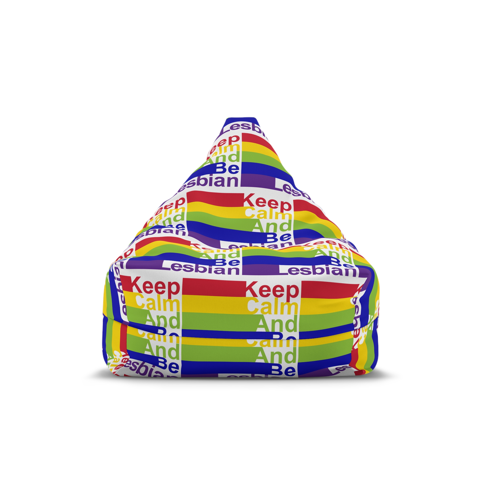Lgbt Concept Motivating Phrase Colors Rainbow Keep Calm Be Yourself Bean Bag Chair Cover
