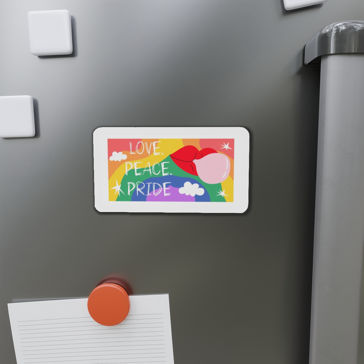 Lgbt Festive Cartoon Groovy Banner Retro 90s Style Love Freedom Concept Die Cut Magnets - Image 11